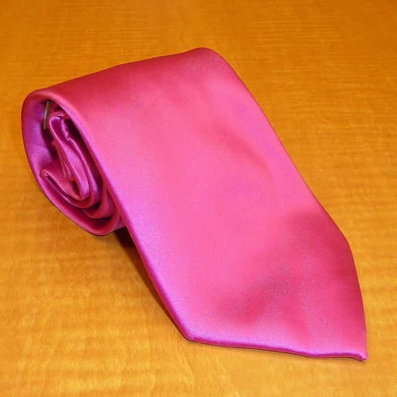 Men's Polyester Pink Tie - Picture 1 of 7